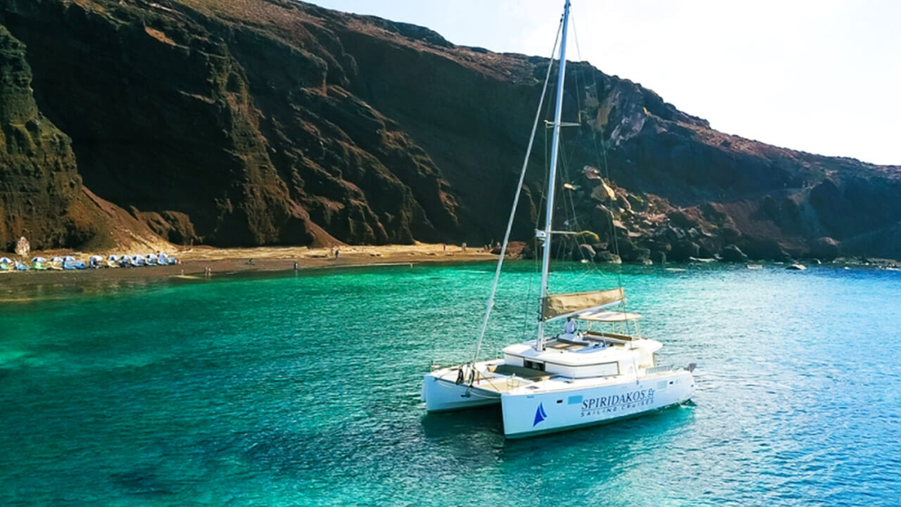 Islands of Santorini Caldera by Private Catamaran - Santorini, Greece