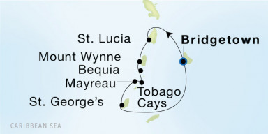 7-Day  Luxury Voyage from Bridgetown, Barbados to Bridgetown, Barbados: The Glorious Grenadines