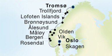 10-Day Cruise from Tromsø to Oslo: Trollfjord & the Lofoten Islands