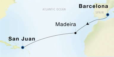 14-Day  Luxury Voyage from Barcelona to San Juan: Transatlantic Autumn Voyage II