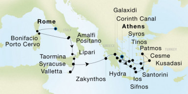 21-Day Cruise from Rome (Civitavecchia) to Athens (Piraeus): Grand Italy & the Greek Isles