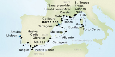 28-Day Cruise from Barcelona to Lisbon: Grand French Riviera & Mediterranean Explorer